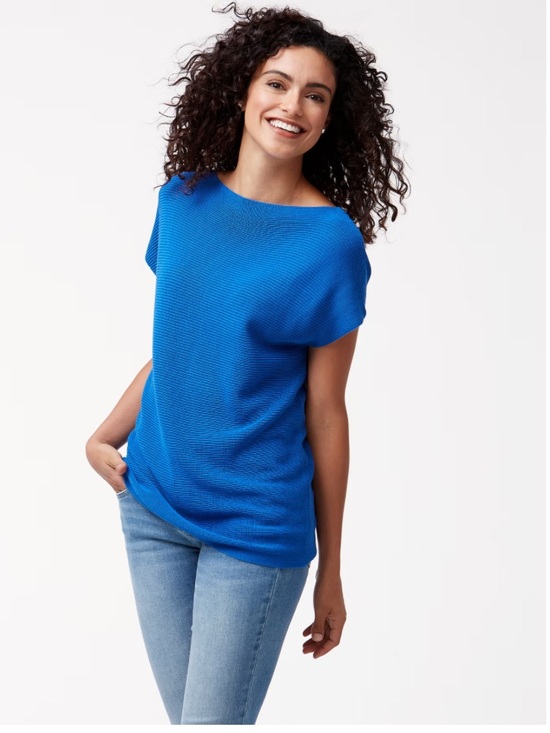 Tommy Bahama Tops - Tommy Bahama Royal‎ Blue Pickford Ribbed Short-Sleeve Sweater
